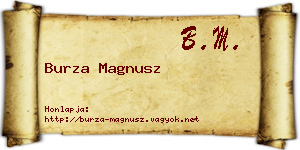Burza Magnusz névjegykártya